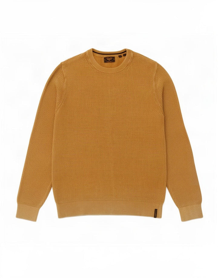 Maglione maglione girocollo da uomo Superdry piccolo in cotone giallo