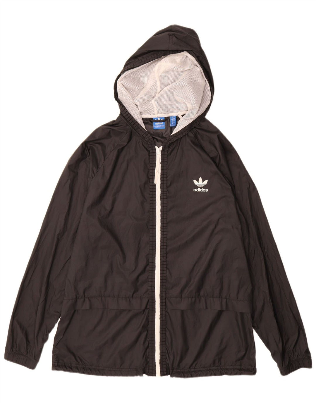Giacca antipioggia con cappuccio da donna Adidas UK 18 XL poliestere nero
