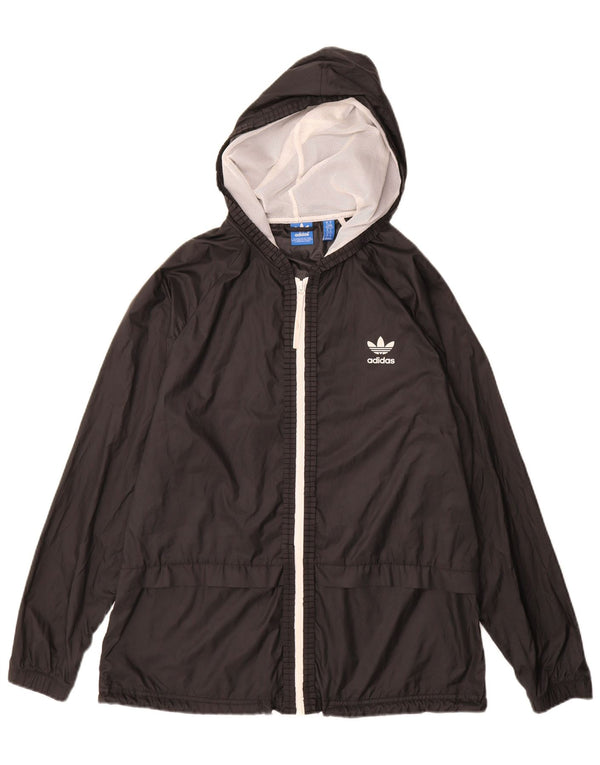 Giacca antipioggia con cappuccio da donna Adidas UK 18 XL poliestere nero
