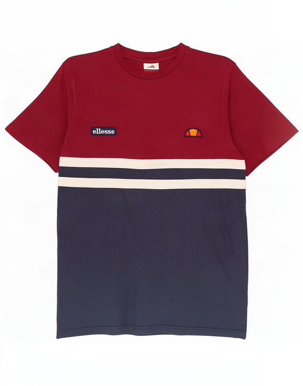 T-shirt da uomo Ellesse Top Small blu navy color block
