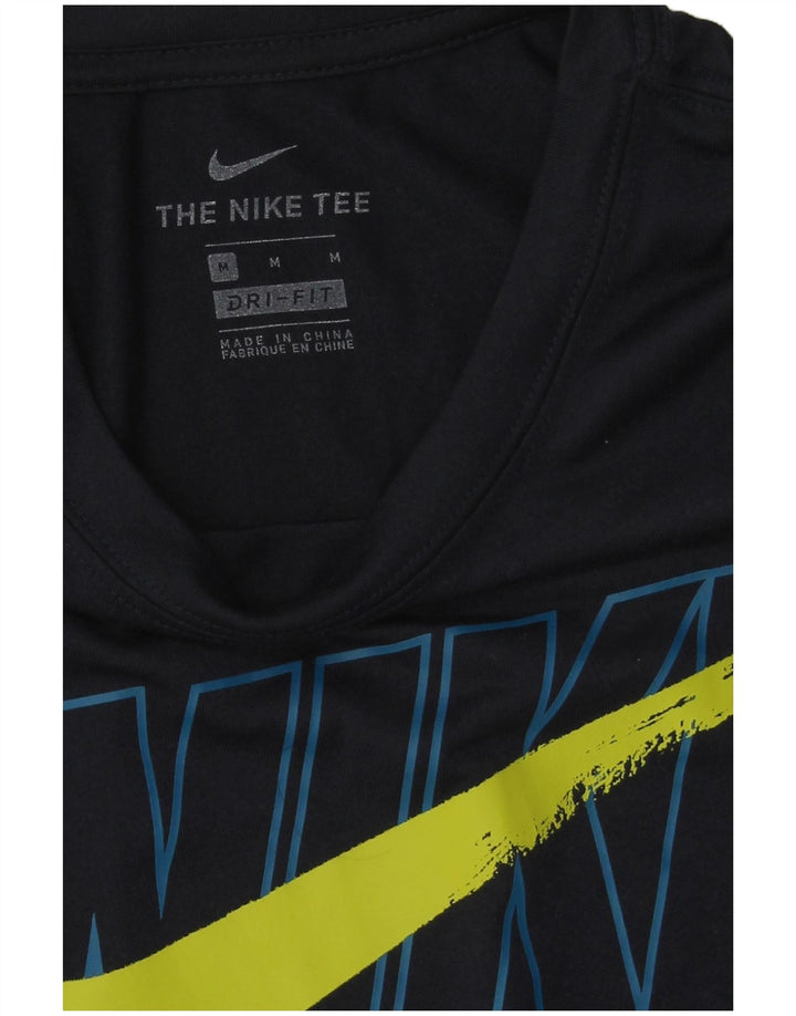 T-shirt grafica da uomo Nike Dri Fit Top medio in poliestere blu navy