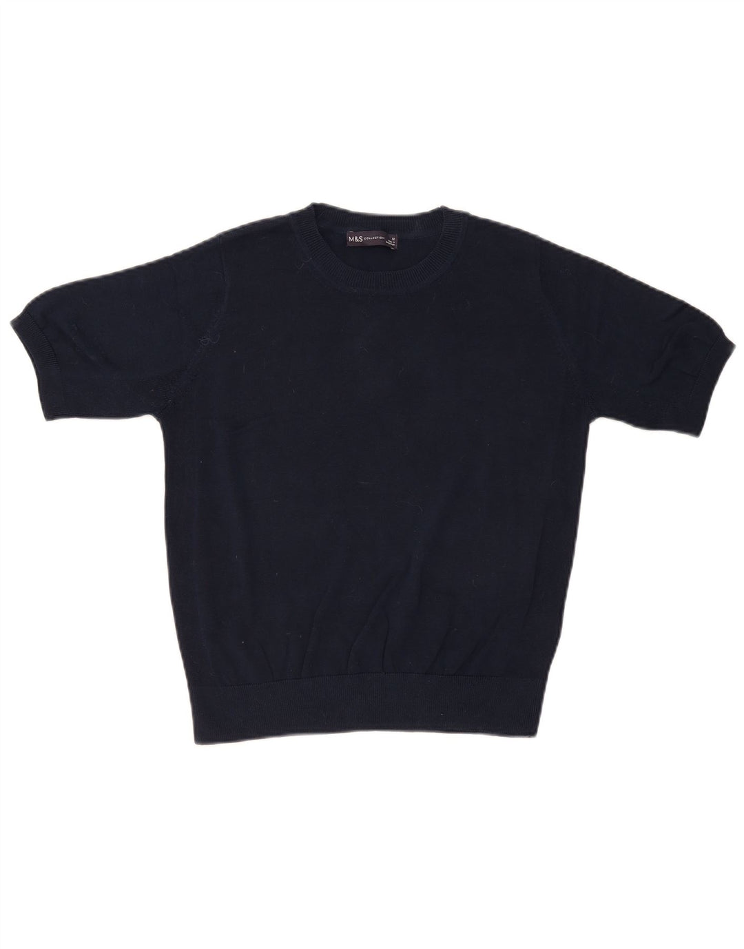 Maglione maglione girocollo da donna Marks & Spencer UK 12 medio blu navy