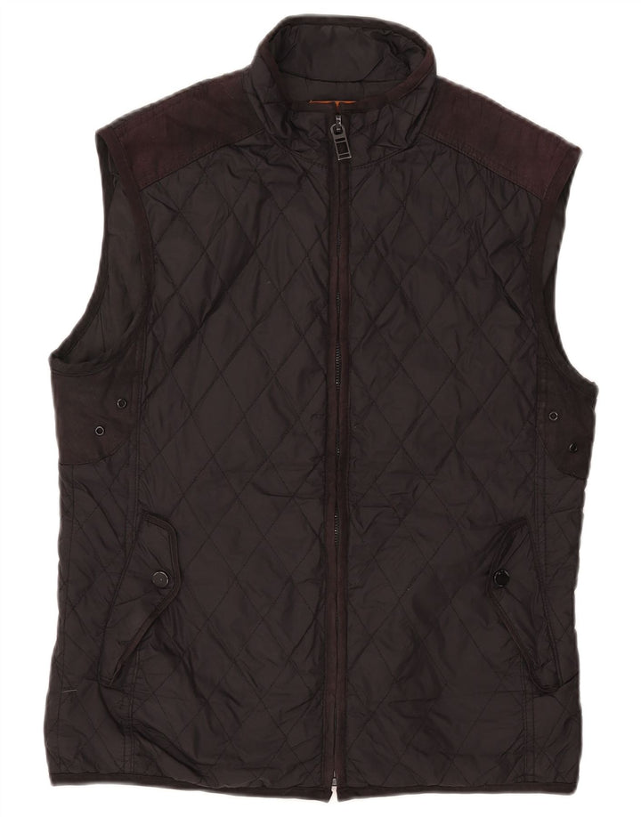 Gilet trapuntato da uomo ZARA UK 40 grande in nylon nero