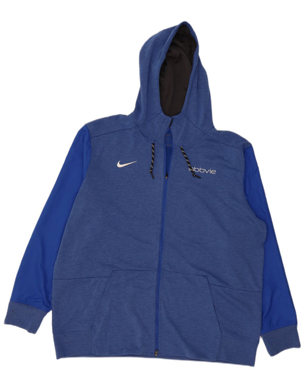 Felpa con cappuccio e zip Nike da uomo 2XL in poliestere color block blu