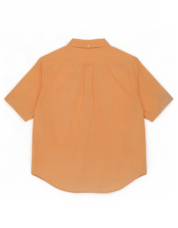 Henry Cottons Mens Short Sleeve Shirt Size 40 Medium Orange Cotton