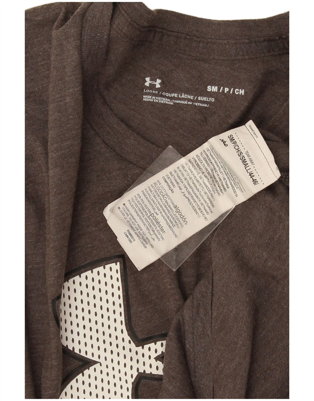 T-shirt grafica da uomo Under Armour Top piccola in cotone grigio