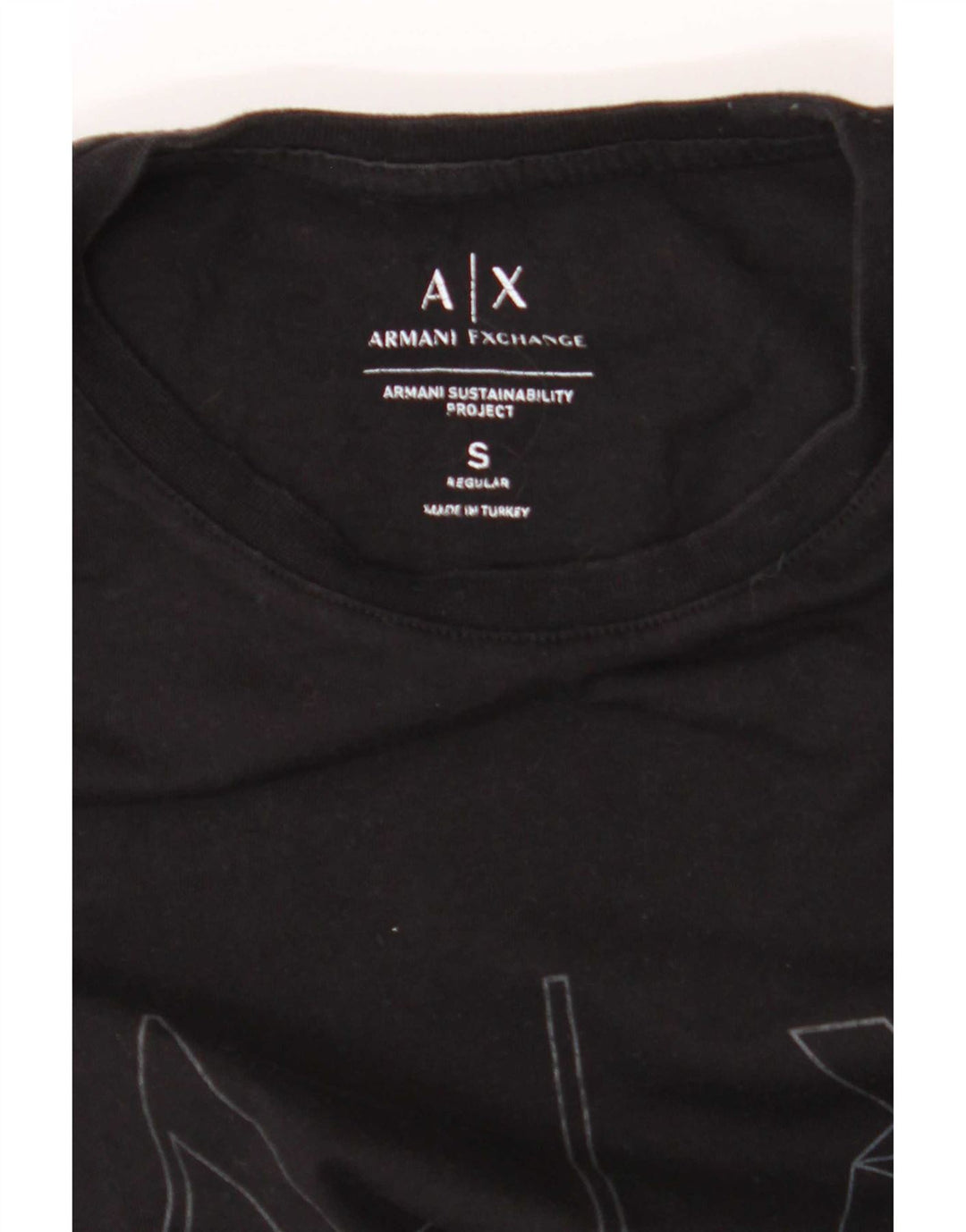 Armani Exchange - T-shirt grafica regolare da uomo, piccola, nera, geometrica