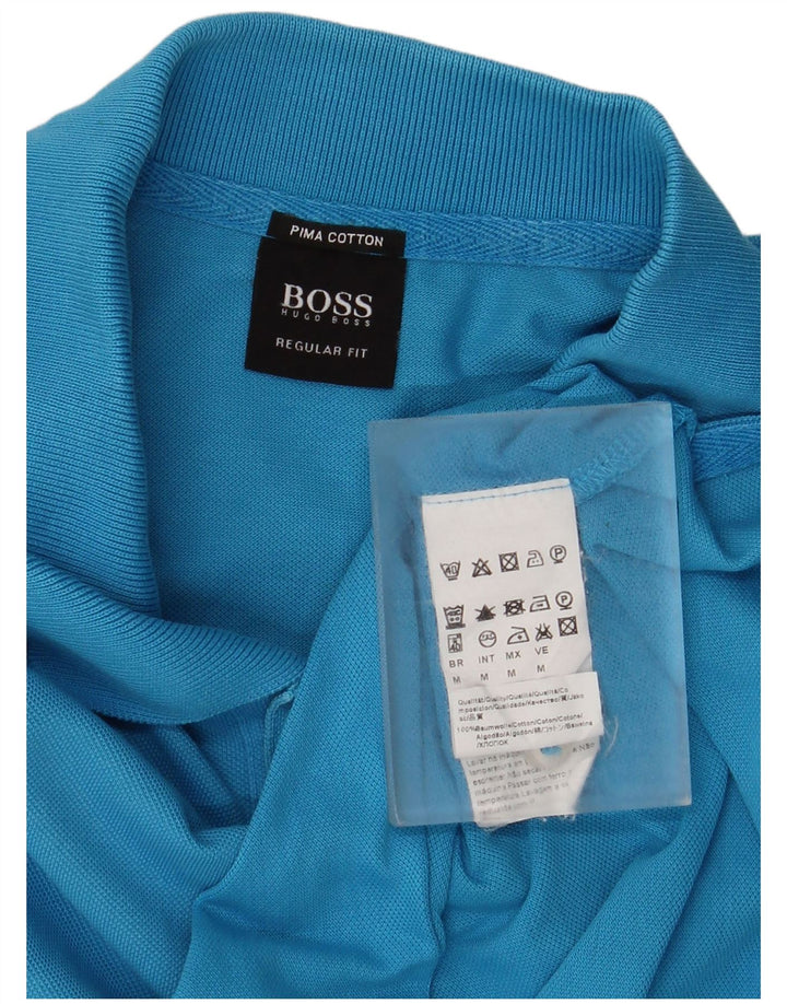Polo Hugo Boss da uomo vestibilità regolare in cotone blu medio