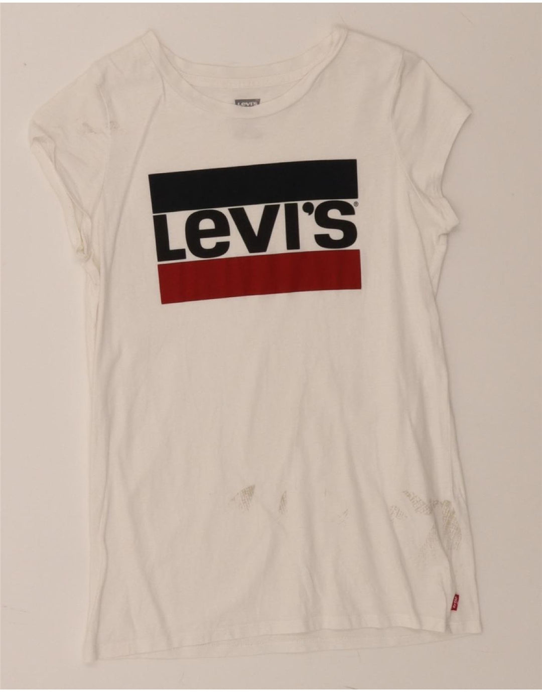 LEVI'S Girls Graphic T-Shirt Top 15-16 Years White Vintage Levi's and Second-Hand Levi's from Messina Hembry 