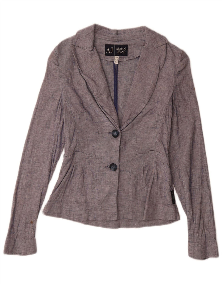Giacca blazer da donna a 2 bottoni Armani Jeans US 2 XS blu navy