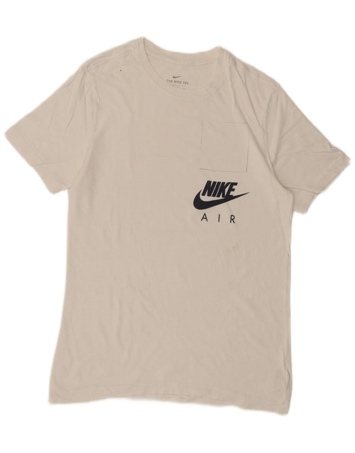 T-shirt Nike Air Graphic da uomo in cotone bianco medio
