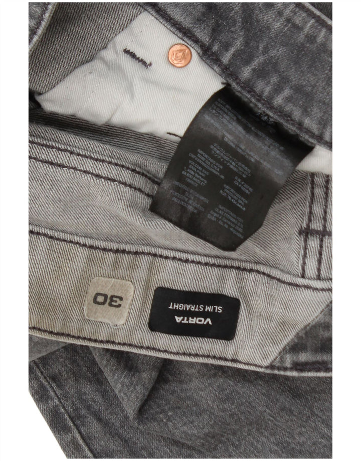 Jeans dritti slim Vorta da uomo Volcom W30 L30 cotone grigio