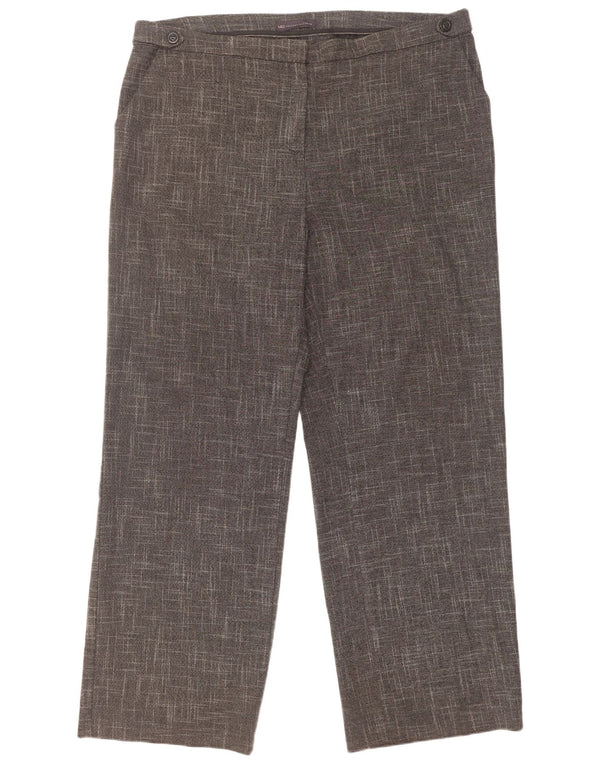 Pantaloni chino dritti da donna Marks & Spencer UK 18 XL W40 L32 a quadri grigi