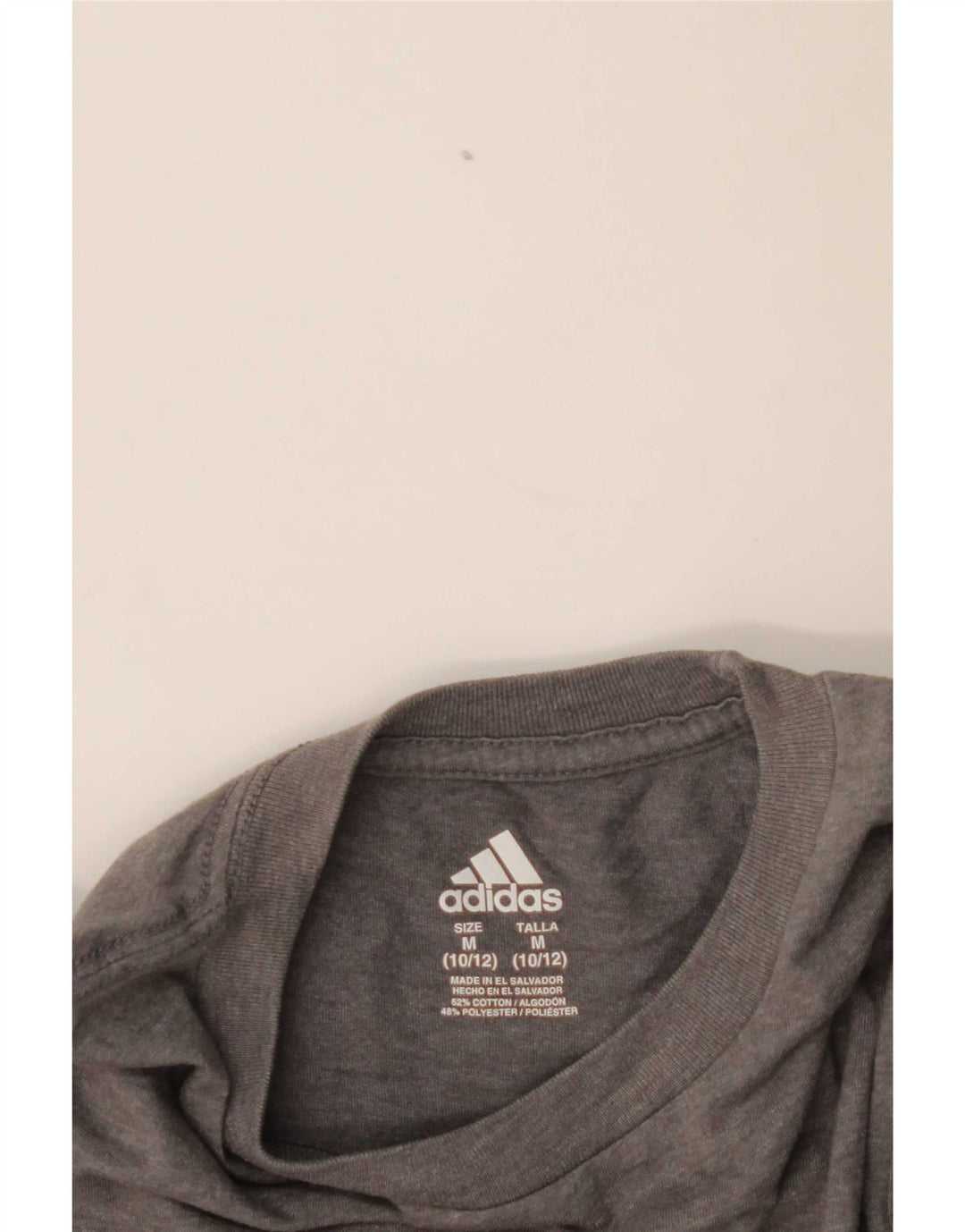 T-shirt grafica da ragazzo Adidas Top 10-11 anni in cotone grigio medio