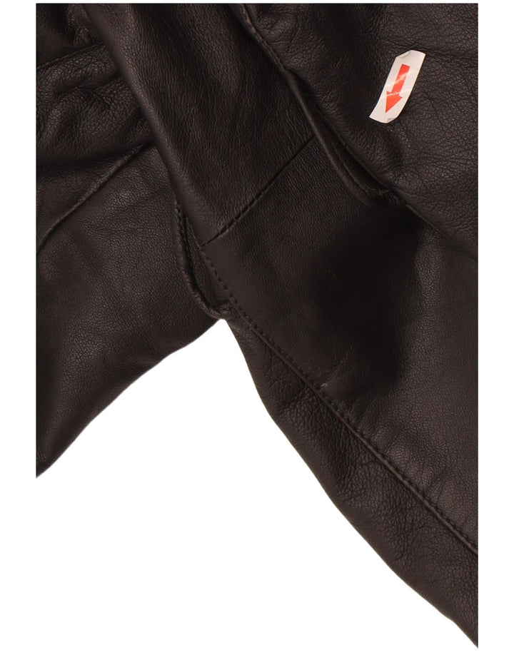 Giacca in pelle vintage da uomo IT 56 3XL Pelle nera