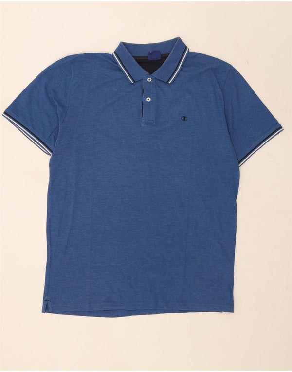 Polo da uomo Champion XL in cotone a righe blu