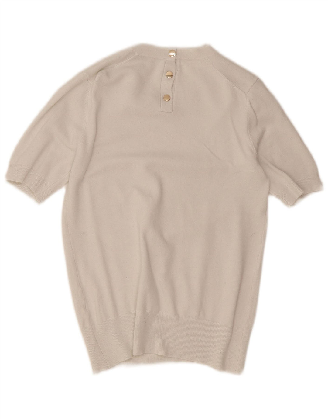 Maglione girocollo a maniche corte da donna Zara UK 12 bianco medio