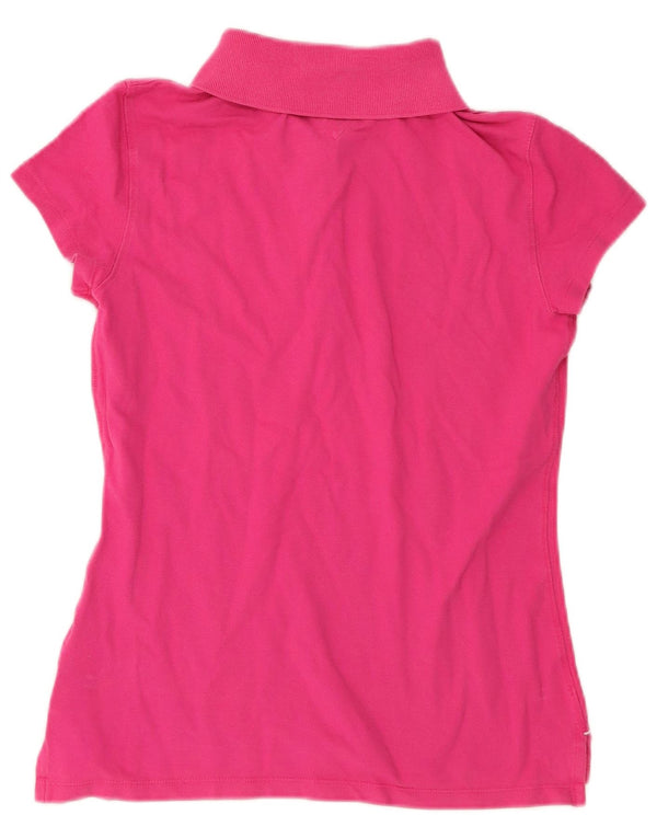 Polo da donna slim fit Tommy Hilfiger UK 12 cotone rosa medio