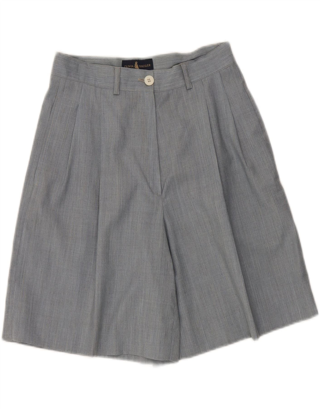 Pantaloncini casual a vita alta da donna Olivia Hassler IT 42 Medium W28 Blu Lana