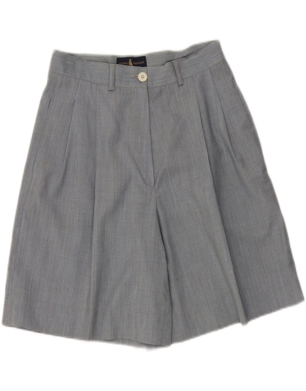 Pantaloncini casual a vita alta da donna Olivia Hassler IT 42 Medium W28 Blu Lana