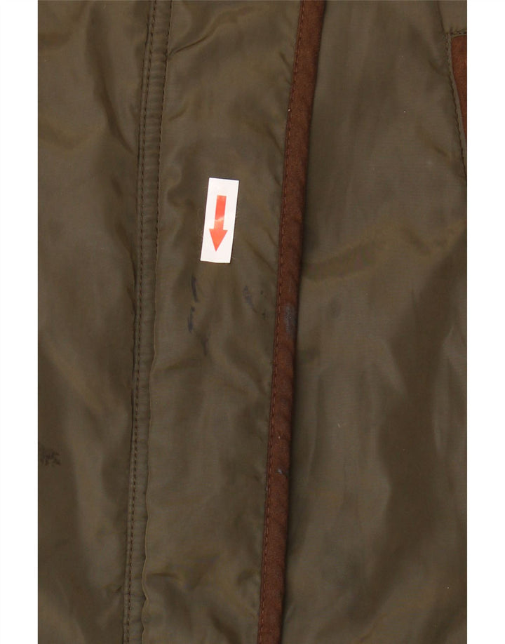 Giacca trapuntata militare da donna Zara UK 16 grande color cachi