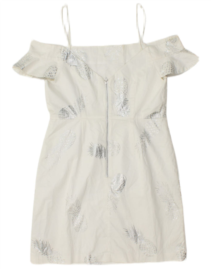 FRENCH CONNECTION Womens Off Shoulder Dress UK 12 Medium  White