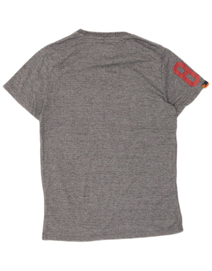 T-shirt da uomo con grafica retrò Superdry Top grigio medio chiazzato
