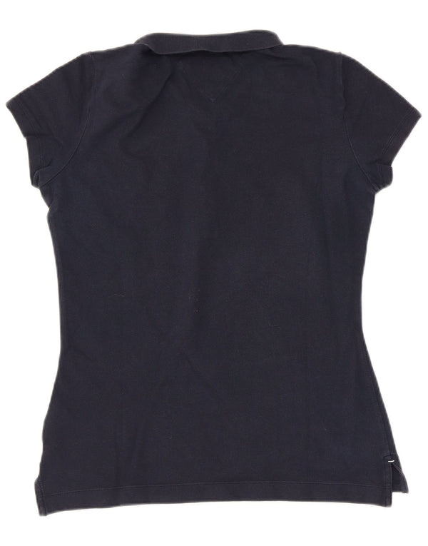 Polo da donna slim fit Tommy Hilfiger UK 12 cotone medio blu navy