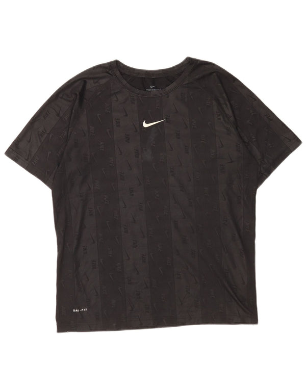 T-shirt grafica Nike da bambino Dri Fit Graphic 13-14 anni XL a righe nere
