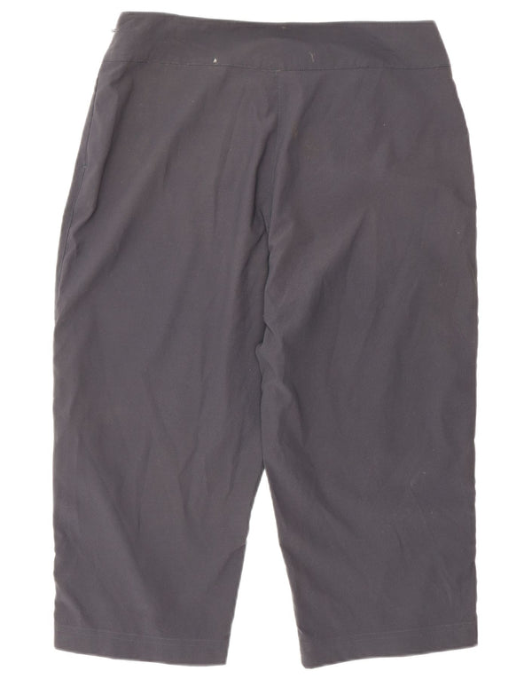 Pantaloni capri dritti a vita alta da donna ADIDAS UK 16 Large W30 L19 Grigio