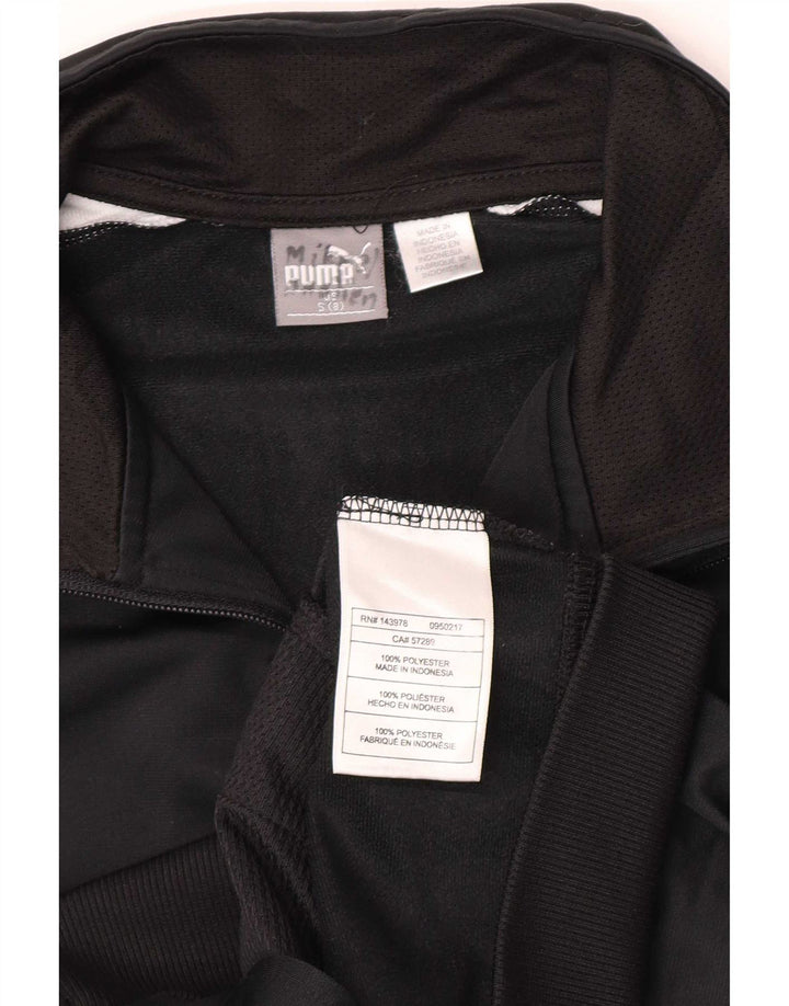 Giacca da tuta da ragazzo Puma, 7-8 anni, piccola, in poliestere color block nero
