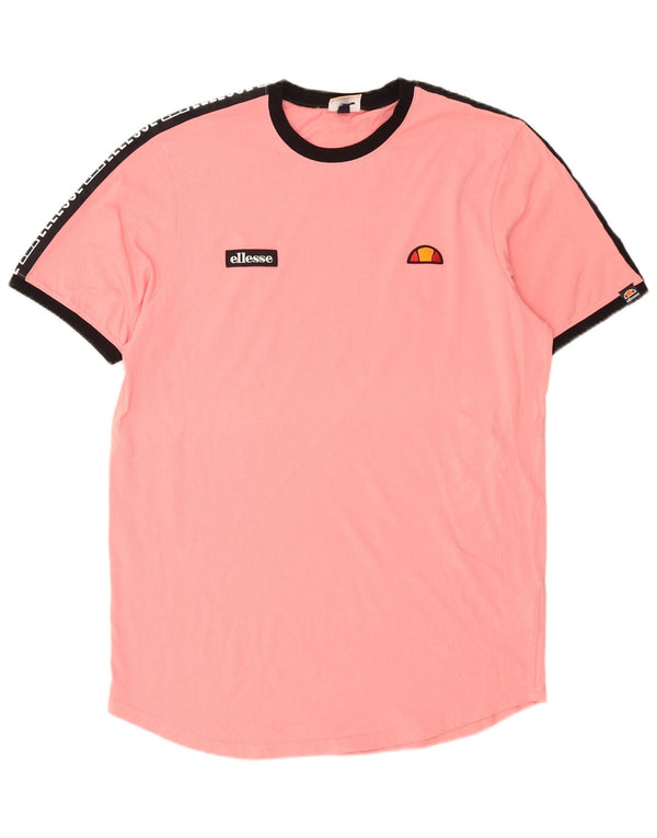 T-shirt grafica da uomo Ellesse Top 2XL cotone color block rosa