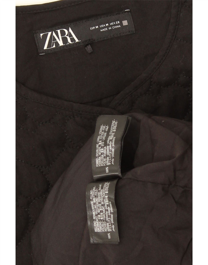 Giacca trapuntata oversize da donna Zara UK 14 poliestere nero medio