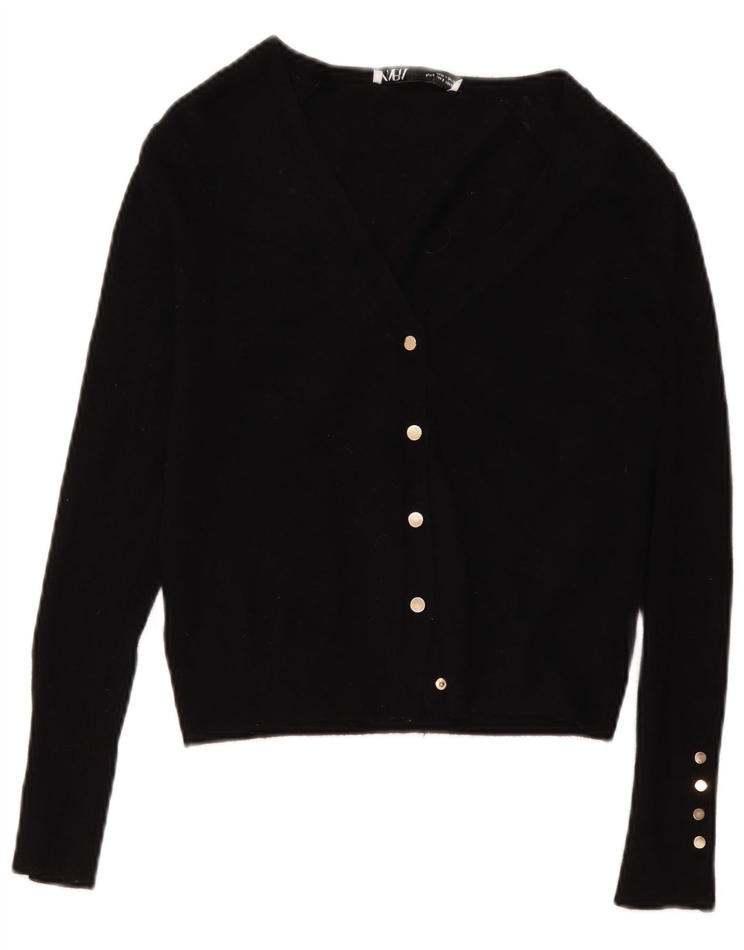 Maglione cardigan da donna Zara UK 10 piccolo in viscosa nera