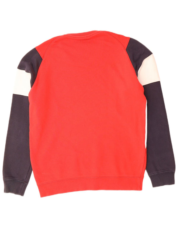 Felpa grafica da uomo Champion, maglione piccolo, colore rosso, in cotone color block
