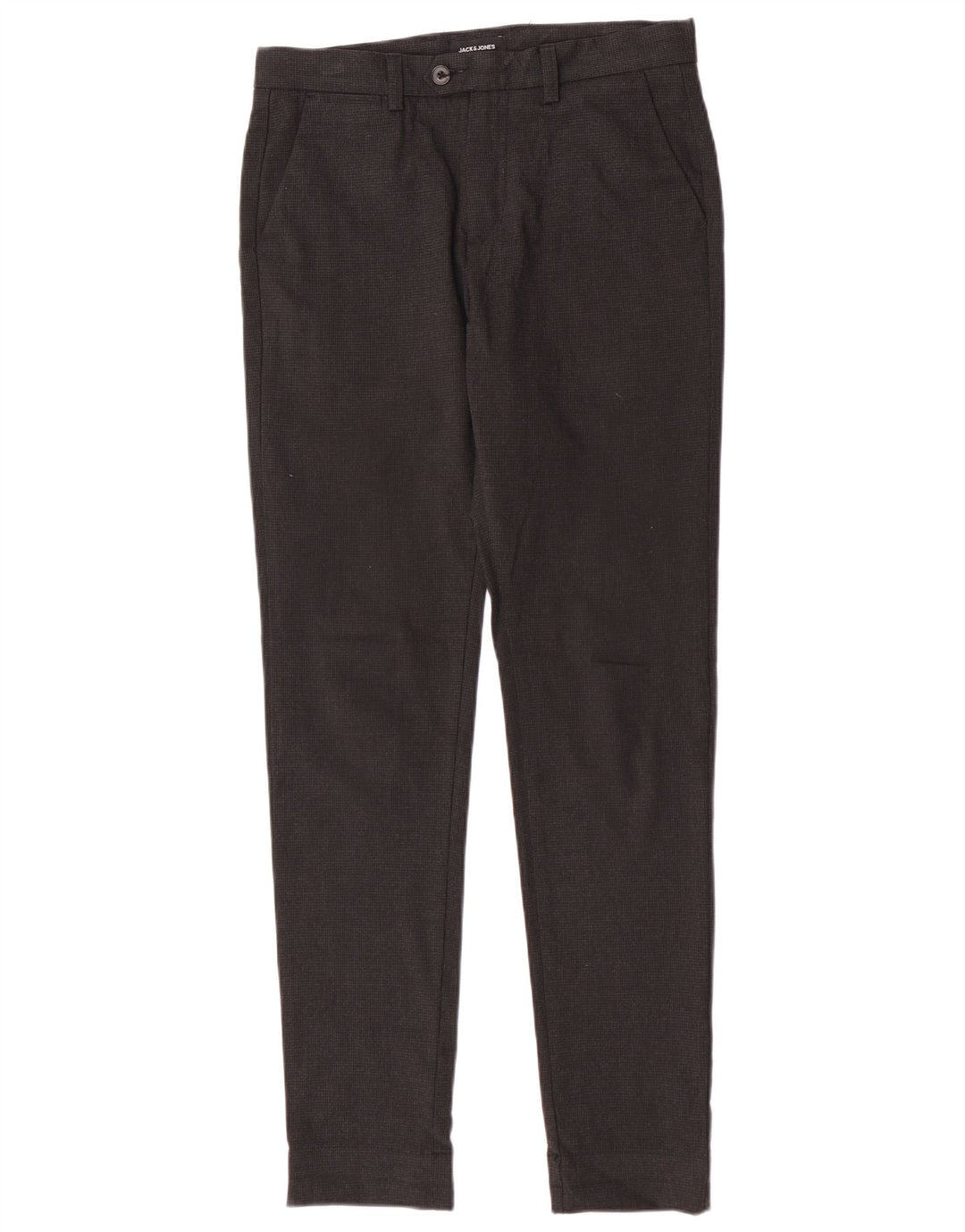 Pantaloni da abito slim da uomo Jack & Jones W30 L32 poliestere pied de poule grigio
