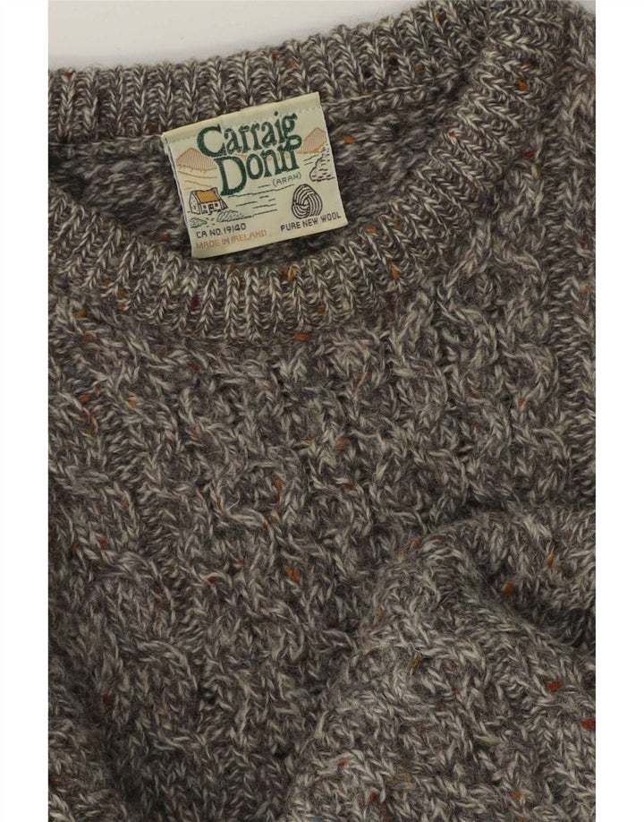 Maglione da uomo Carraig Donn in lana vergine grigio medio