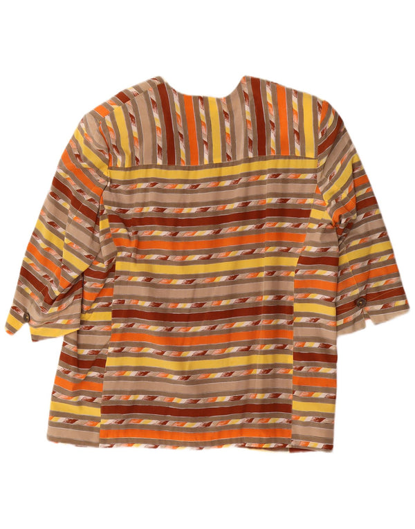 Giacca blazer vintage da donna a 4 bottoni IT 48 XL a righe multicolori
