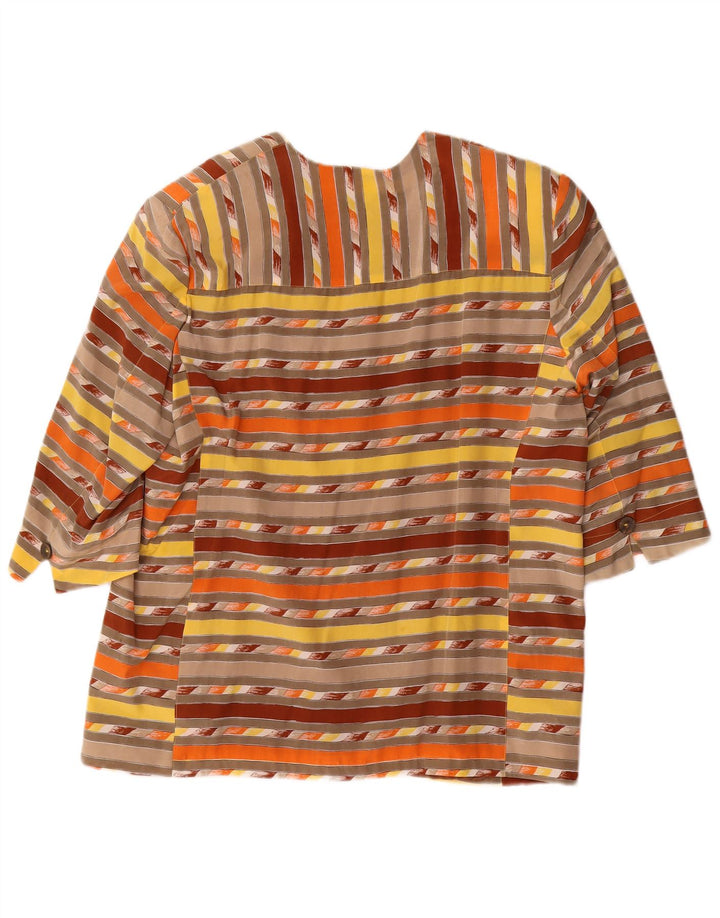 Giacca blazer vintage da donna a 4 bottoni IT 48 XL a righe multicolori