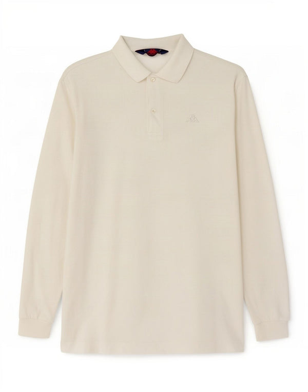 Polo Kappa Uomo Manica Lunga Small Bianca in Cotone