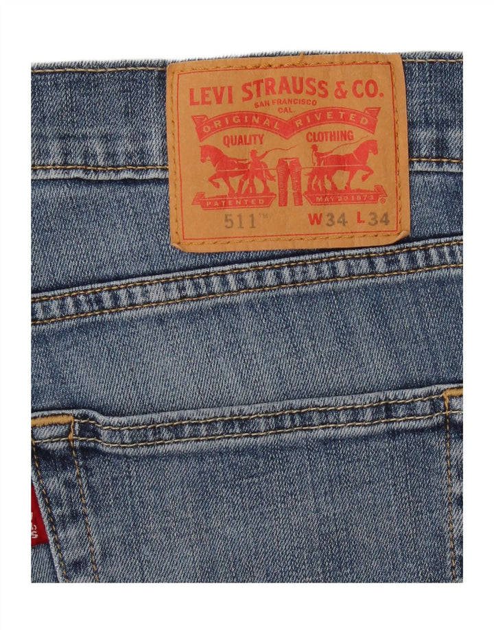 LEVI'S Mens 511 Slim Jeans W34 L34 Blue Cotton
