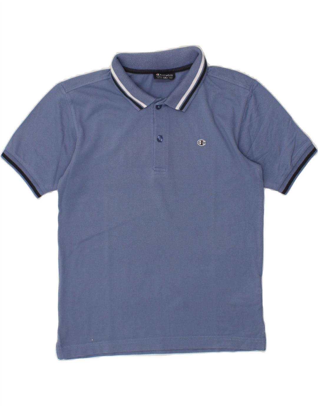 CHAMPION Boys Polo Shirt 7-8 Years Small Navy Blue Cotton Vintage Champion and Second-Hand Champion from Messina Hembry 