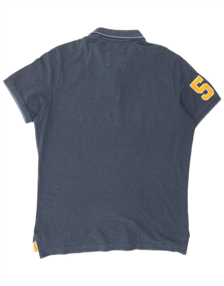 Polo grafica da uomo SUPERDRY The Classic Polo 3XL blu navy gessato