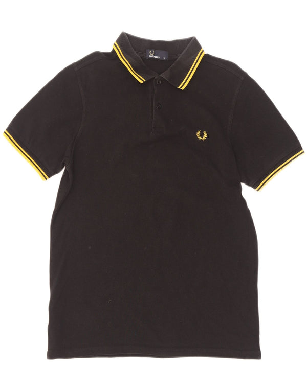 Polo da uomo Fred Perry in cotone a righe nere medie