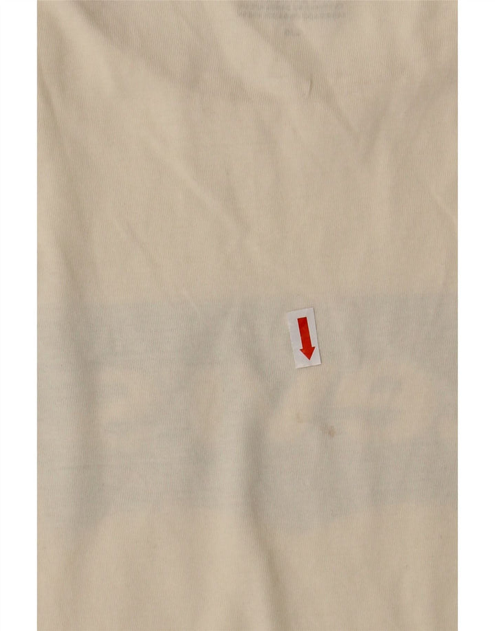 LEVI'S Womens Graphic T-Shirt Top UK 16 Large Off White