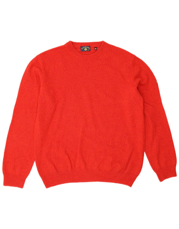Maglione maglione girocollo da uomo Navigare XL in lana rossa
