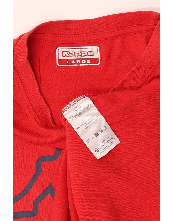 T-shirt grafica da uomo Kappa Top Large in cotone rosso