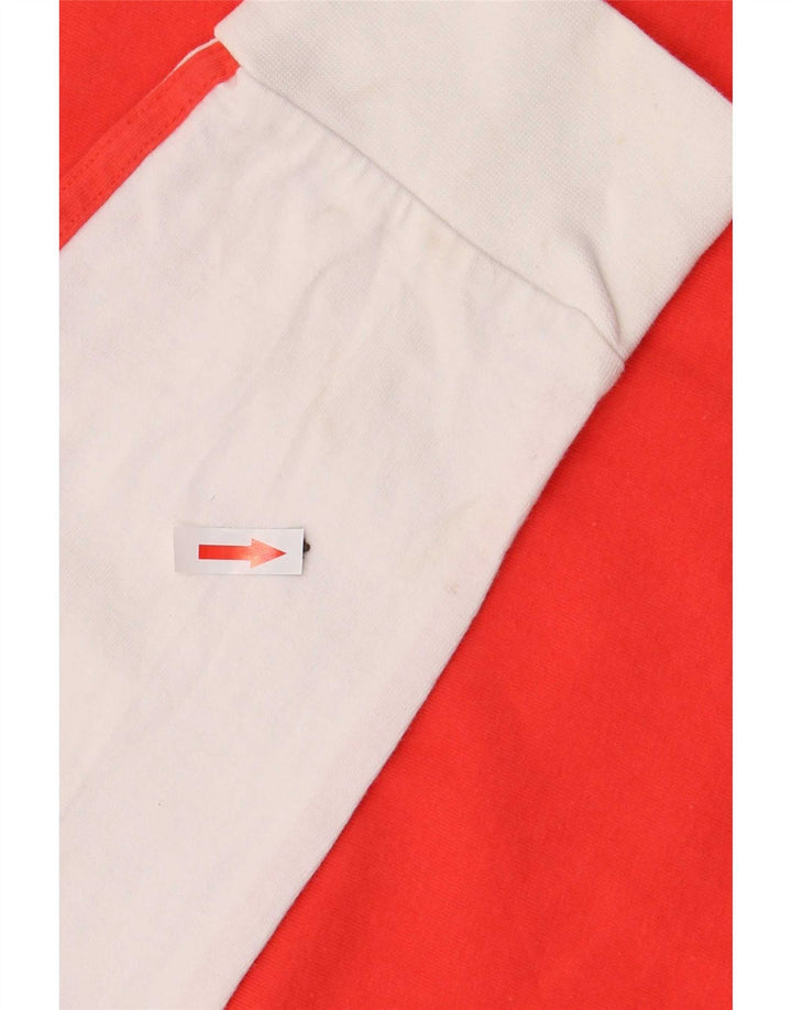Top Adidas da uomo a maniche lunghe in cotone color block rosso medio