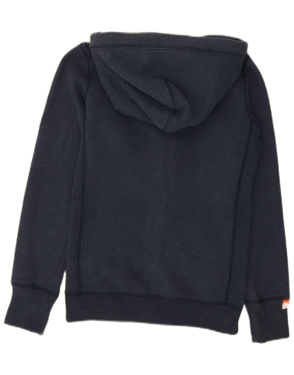 Felpa con cappuccio e zip grafica da donna Superdry UK 6 XS blu navy cotone
