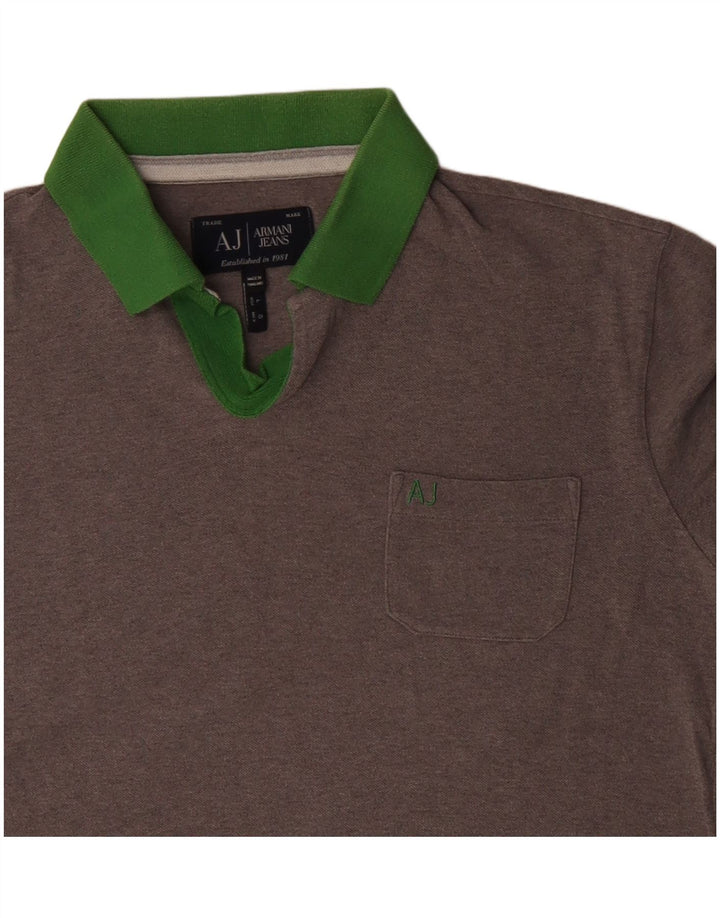 Polo Armani Jeans Uomo Large in Cotone Grigio